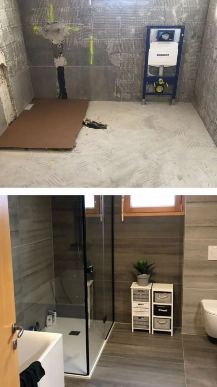 Rénovation complète de salle de bain par MSCV SA, avant / après